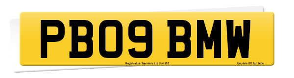 Registration number PB09 BMW